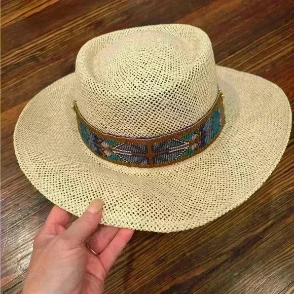 Vintage Duckster Handbeaded Duckster Straw Hat - Picture 9 of 9